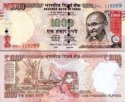 *1000 Rupií India 2013-16, P107 UNC