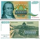 *500 000 Dinárov Juhoslávia 1993, P131 UNC