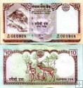 10 Rupií Nepál 2010-15, P61b UNC