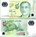 *5 Dolárov Singapúr 2005-14, polymer P47 UNC