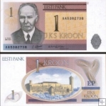 *1 estónska koruna Estónsko 1992, P69a UNC