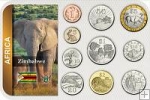 Sada 10 ks mincí Zimbabwe 1 Cent - 25 Dollars 1980-2003 blister