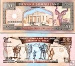 *20 Šilingov Somaliland 1994-96, P3 UNC