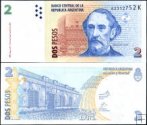 *2 Pesos Convertibles Argentína 2002, P352 UNC