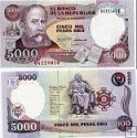 *5000 Pesos Kolumbia 1990, P436 UNC