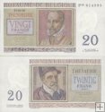 *20 belgických frankov Belgicko 1956, P132b F