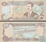 *50 irackých dinárov Irak 1994, S.Husajn P83 UNC