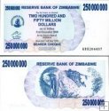 *250 000 000 Dolárov Zimbabwe 2.5.2008, P59 UNC