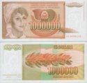 *1 000 000 Dinárov Juhoslávia 1989, P99 UNC