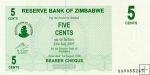*5 Centov Zimbabwe 2006, P34 UNC