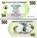 *500 Dolárov Zimbabwe 2006-8, P43 UNC
