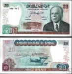 *20 Dinárov Tunisko 1980, P77 UNC