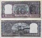 *10 Rupií India 1962, P57a AU/UNC
