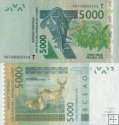 *5000 Frankov Západná Afrika - Togo 2003-16, P817T UNC