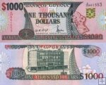 *1000 Dolárov Guyana 2000, P35 UNC