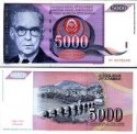 5000 Dinárov Juhoslávia 1991, P111 UNC