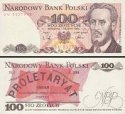 100 Zlotych Poľsko 1988, P143e UNC