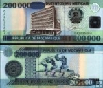 *200 000 Meticais Mozambik 2003, P141 UNC