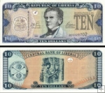 *10 Dolárov Liberia 1999, P22 UNC
