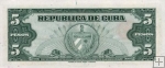 *5 Pesos Kuba 1960, P92a UNC