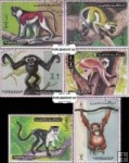 *Známky Ajman 1973 Opice, razítkovaná séria