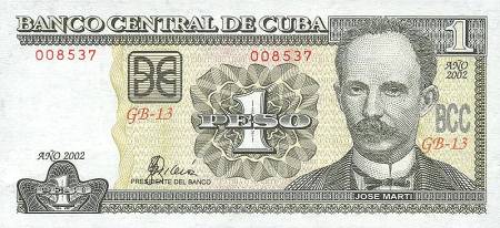*1 Peso Kuba 2001-2004, Jose Martí P121 UNC - Kliknutím na obrázok zatvorte -