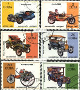 *Známky Kuba 1984 Staré automobily, razítkovaná séria - Kliknutím na obrázok zatvorte -