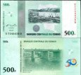 *500 Frankov Kongo Dem.Rep. 2010, P100 UNC *500 Frankov Kongo Dem.Rep. 2010, P100 UNC