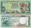 *1000 Frankov Rwanda 1988-89, P21 UNC