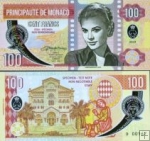 *MONACO 100 Francs 2019 Grace Kelly UNC Gábriš polymer