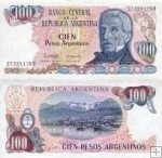 100 Pesos Argentinos Argentína 1983, P315