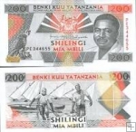 *200 Shilingi Tanzánia 1993, P25b UNC