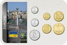 Sada 7 ks mincí Ukrajina 1 Kopiyok-1 Hryvnia 1992-2019 blister
