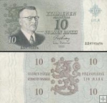 *10 Markka Fínsko 1963, P104a VF