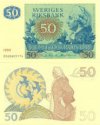 **50 Korún Švédsko 1990, P53d F **50 Korún Švédsko 1990, P53d F