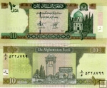 10 Afghanis Afghánistán 2002, P67b UNC