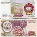 *1000 Rublov Tadžikistan 1994, P9 UNC