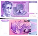 *500 Dinárov Juhoslávia 1992, P113 UNC