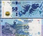 *50 Pesos Argentína 2015, P362B pamätná - Malvíny (Falklandy)