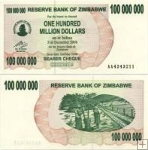 *100 000 000 Dolárov Zimbabwe 2.5.2008, P58 UNC