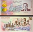 *20 Dolárov Singapúr 2019 polymer, P63 UNC pamätná *20 Dolárov Singapúr 2019 polymer, P63 UNC pamätná