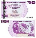 *750 000 Dolárov Zimbabwe 2007 P52 UNC