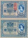 *1000 Kronen RAKÚSKO 1919, razítko P59 XF