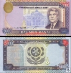 *5000 Manat Turkménsko 2000, P12b UNC