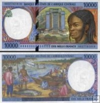 *10000 Frankov Gabon (Central African States) 2000, P405Lf UNC