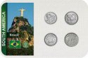 Sada 4 ks mincí Brazília 5-100 Cruzeiros Reais 1993-94 v blistri