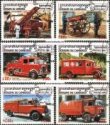 *Známky Kambodža 2001 Hasičské autá razítkovaná séria *Známky Kambodža 2001 Hasičské autá razítkovaná séria