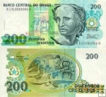 *200 Cruzeiros Brazília 1992, P229 UNC