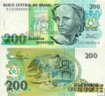 200 Cruzeiros Brazília 1992, P229 UNC