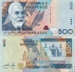 *500 Leke Albánsko 2001, P68 UNC